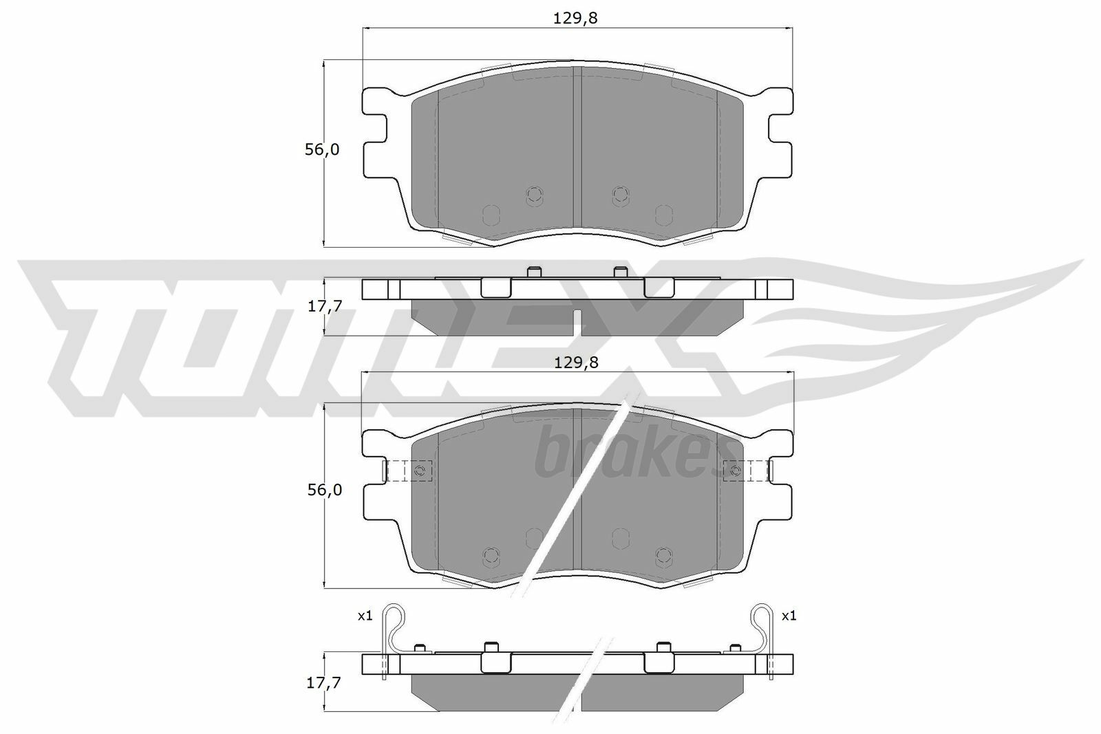 Sada brzdových platničiek kotúčovej brzdy TOMEX Brakes